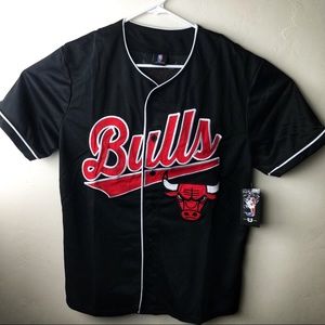 Embroidered Chicago Bulls Mens Baseball Jersey NBA
